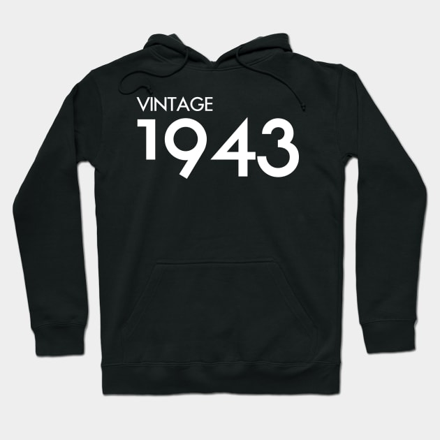 Vintage 1943 Gift 77th Birthday Party Hoodie by Damsin